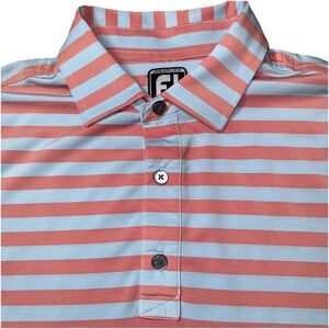 Footjoy Polo Men Performance Golf Blue Hills Country Club KC Logo Sz L (Read)